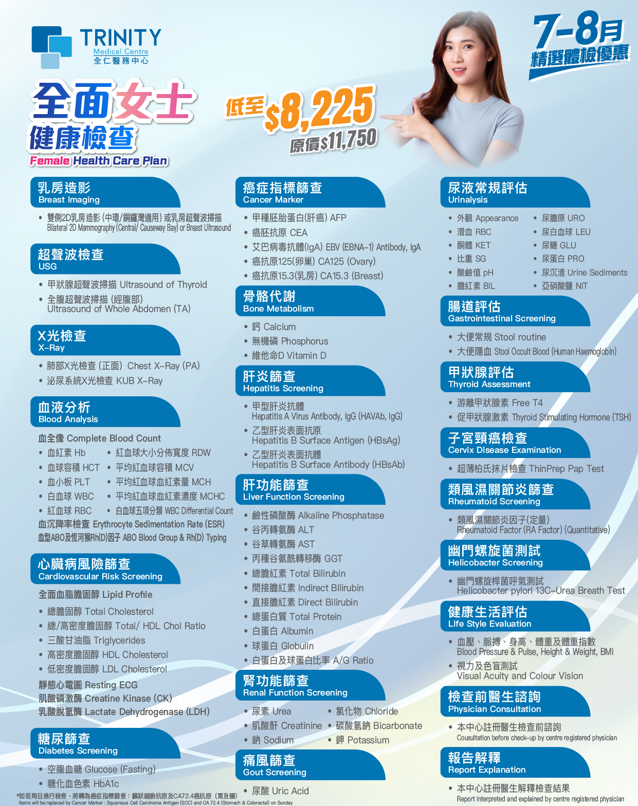 【Jul to Aug Special Offer】Health Check-up Plan (Men/Women)