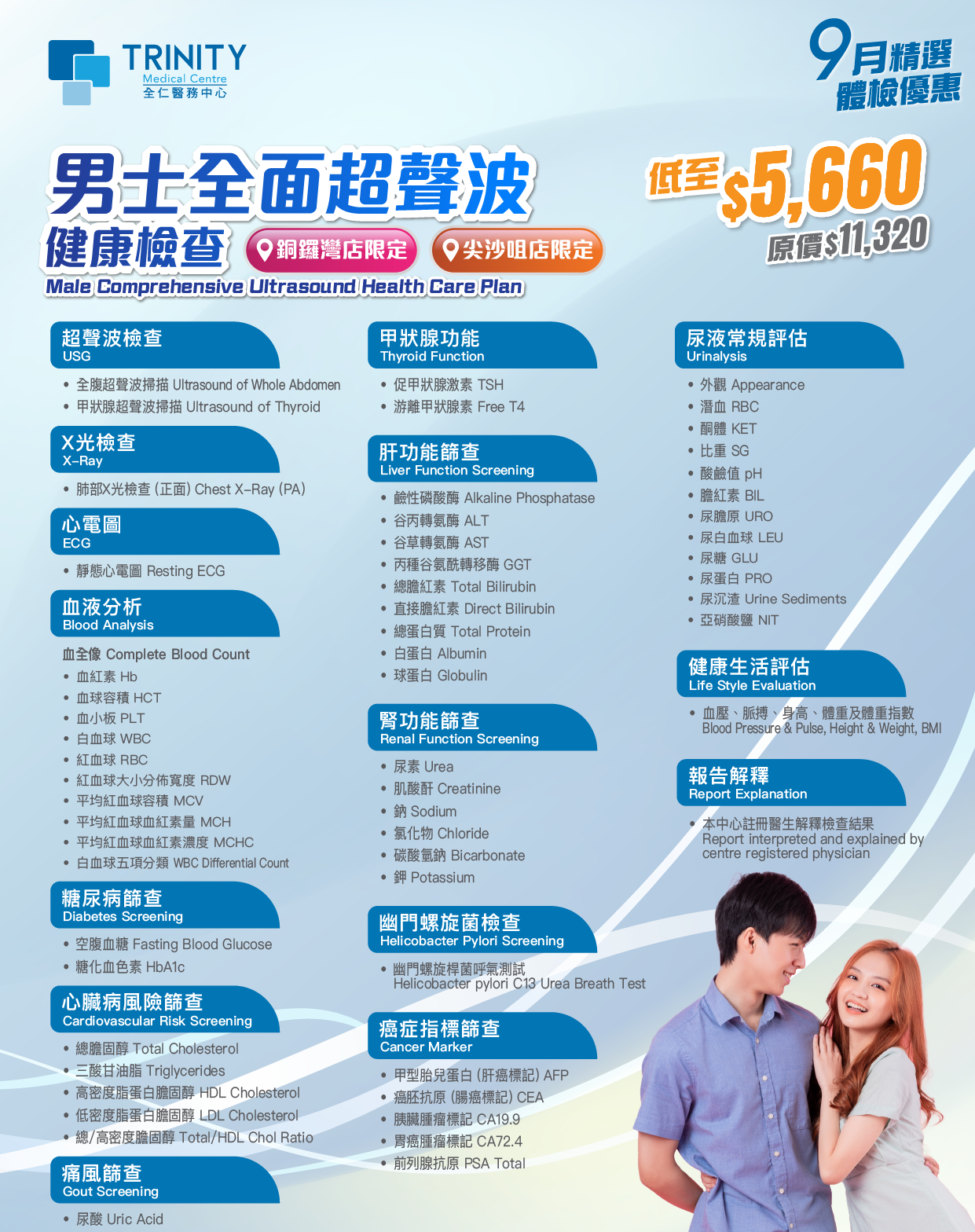 【Anniversary Sale: Half price + Extra 10% Off】 Comprehensive Ultrasound Health Care Plan (Male/Female)