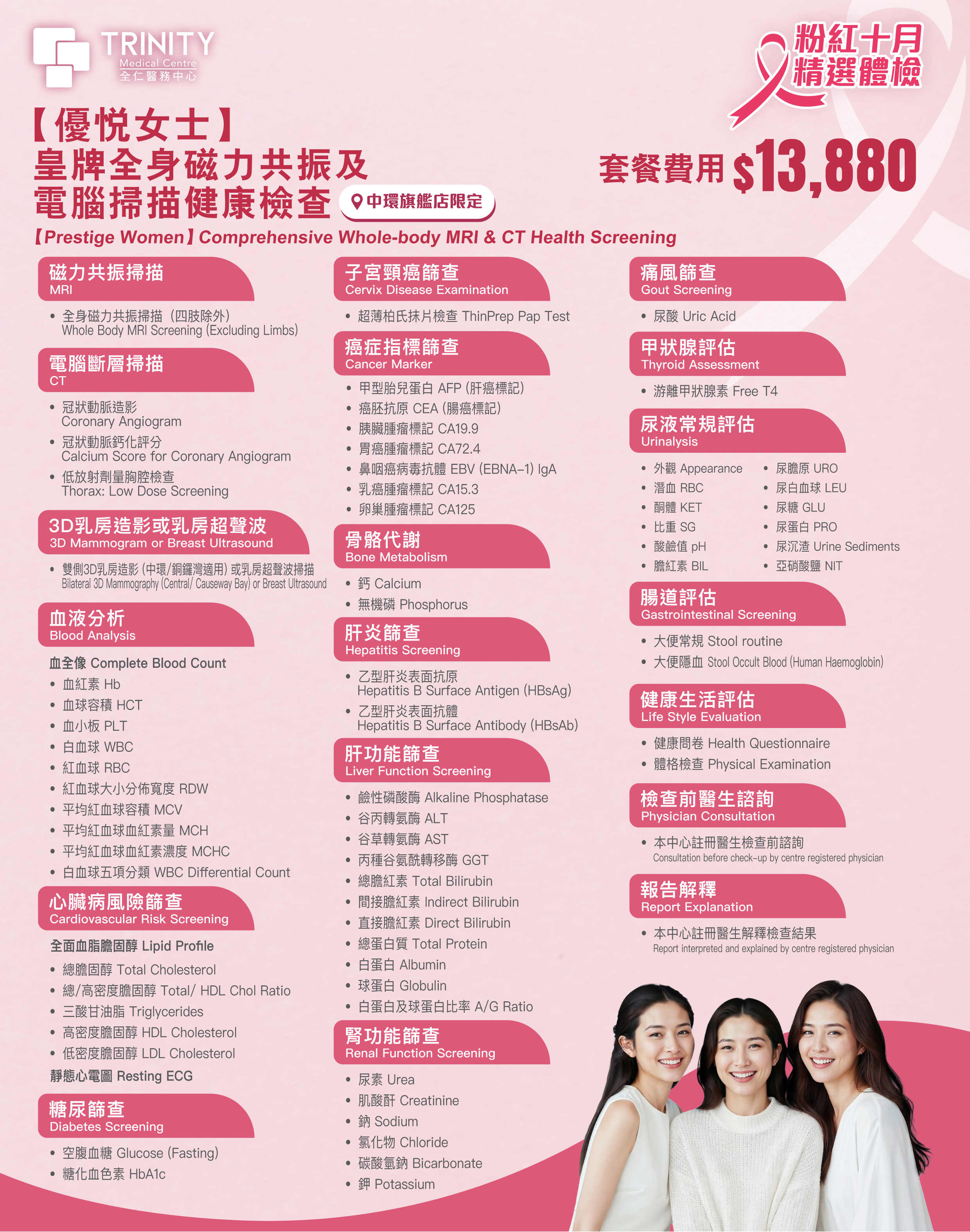 【Pink Oct】Prestige Women Comprehensive Whole-body MRI & CT Health Screening(Gynecological examination)