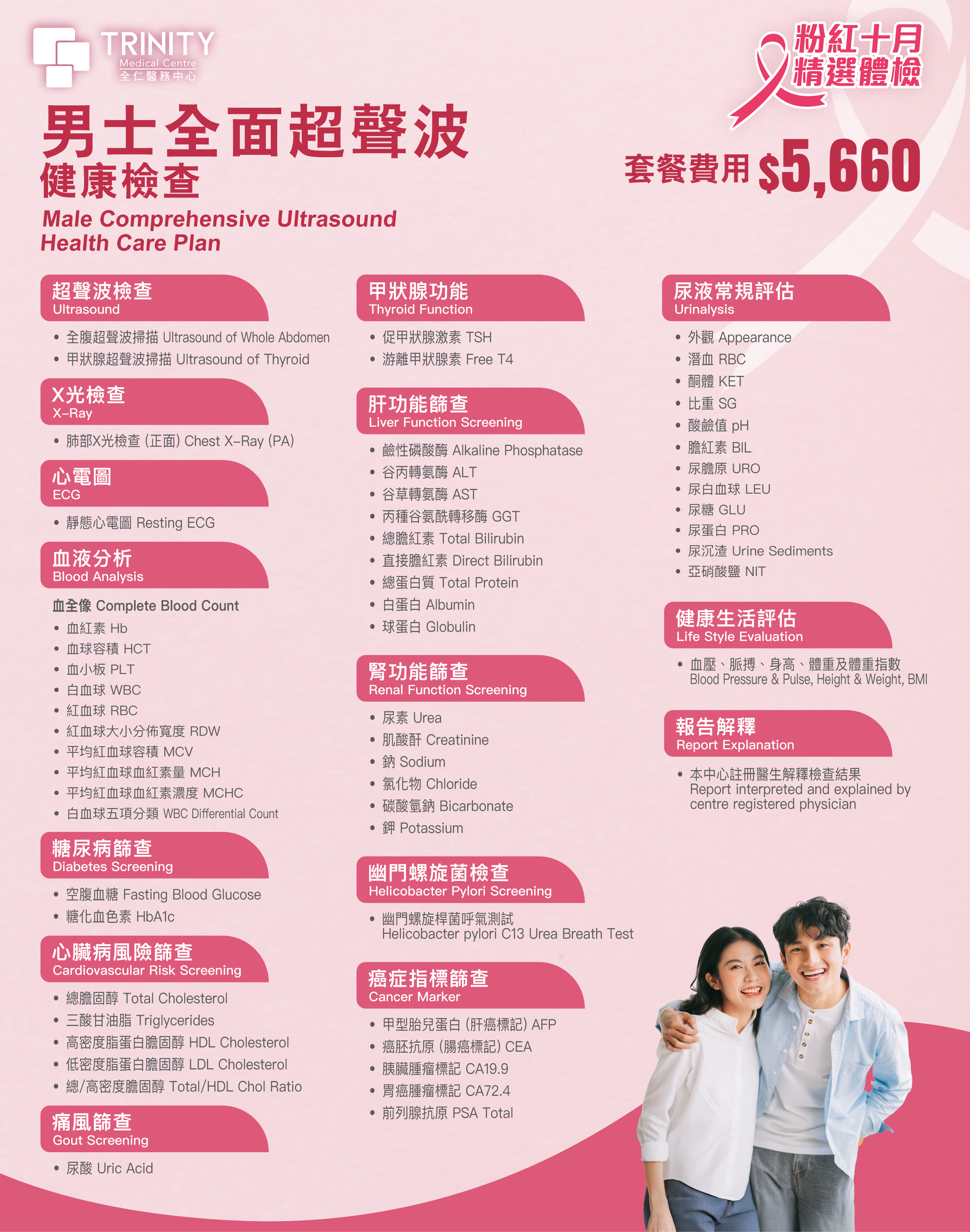 【粉紅十月】全面超聲波健康檢查 (女士/男士) 【粉紅十月】全面超聲波健康檢查 (女士/男士)