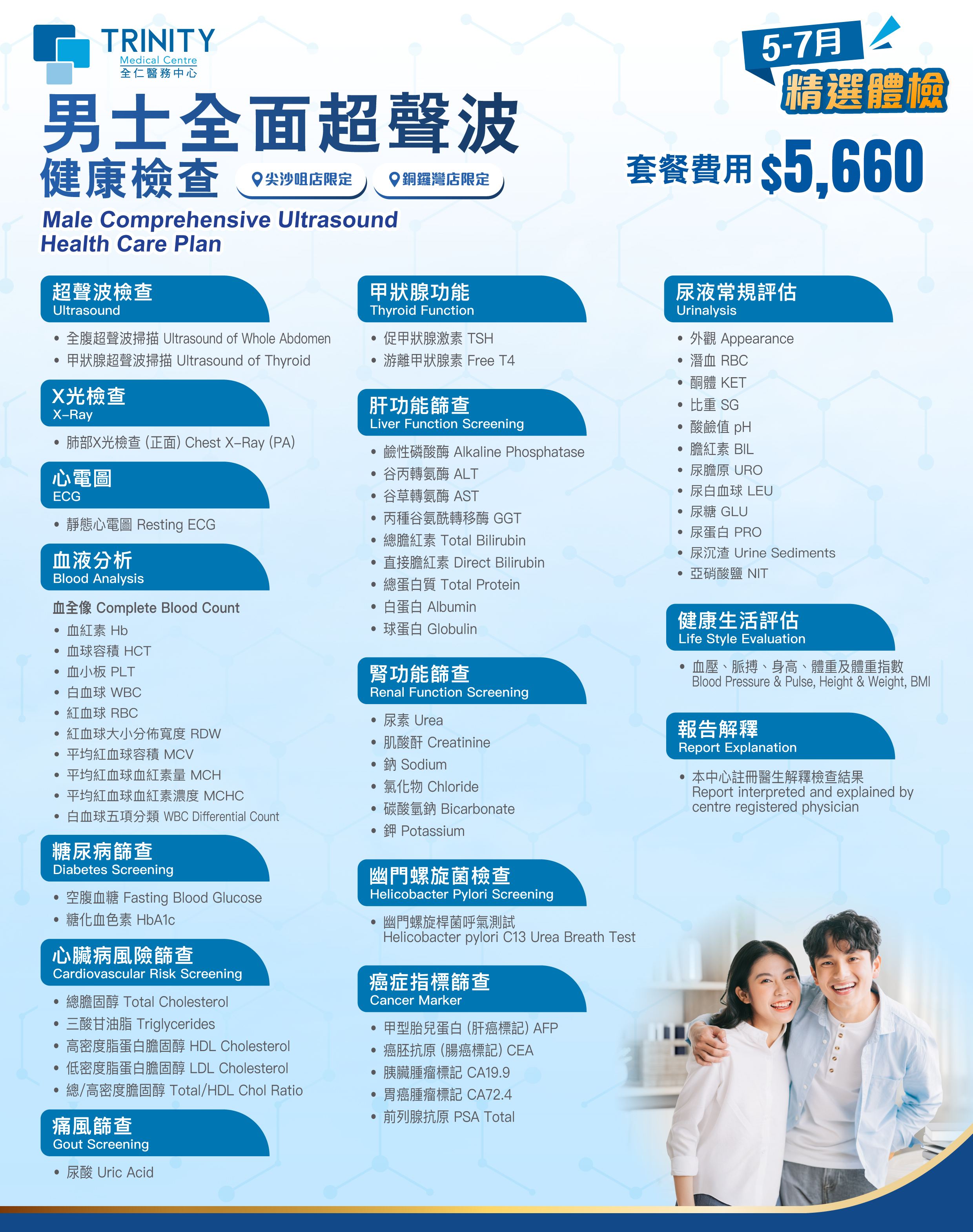 【5-7月優惠】全面超聲波健康檢查 (女士/男士)