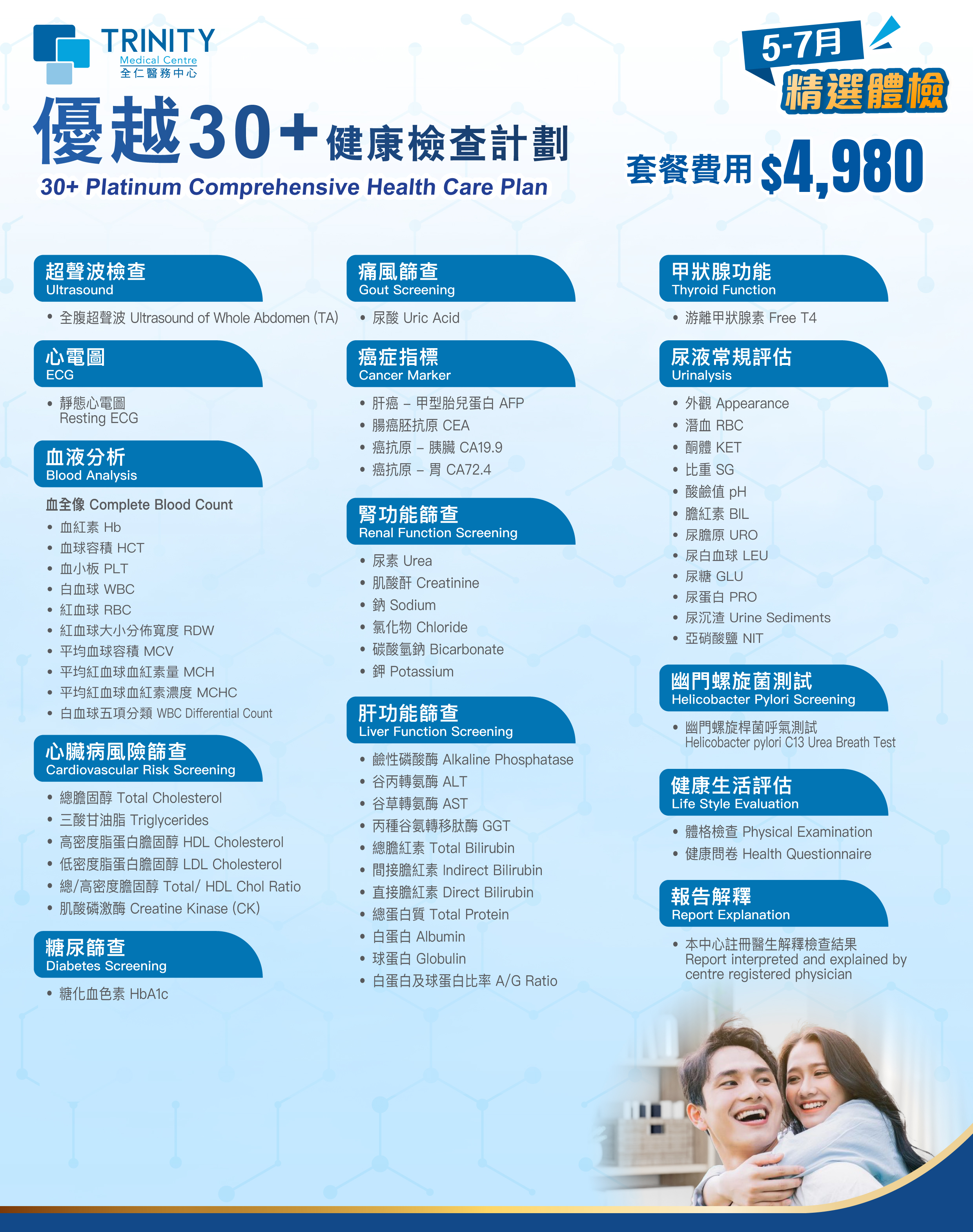 【5-7月優惠】優越30+健康檢查計劃