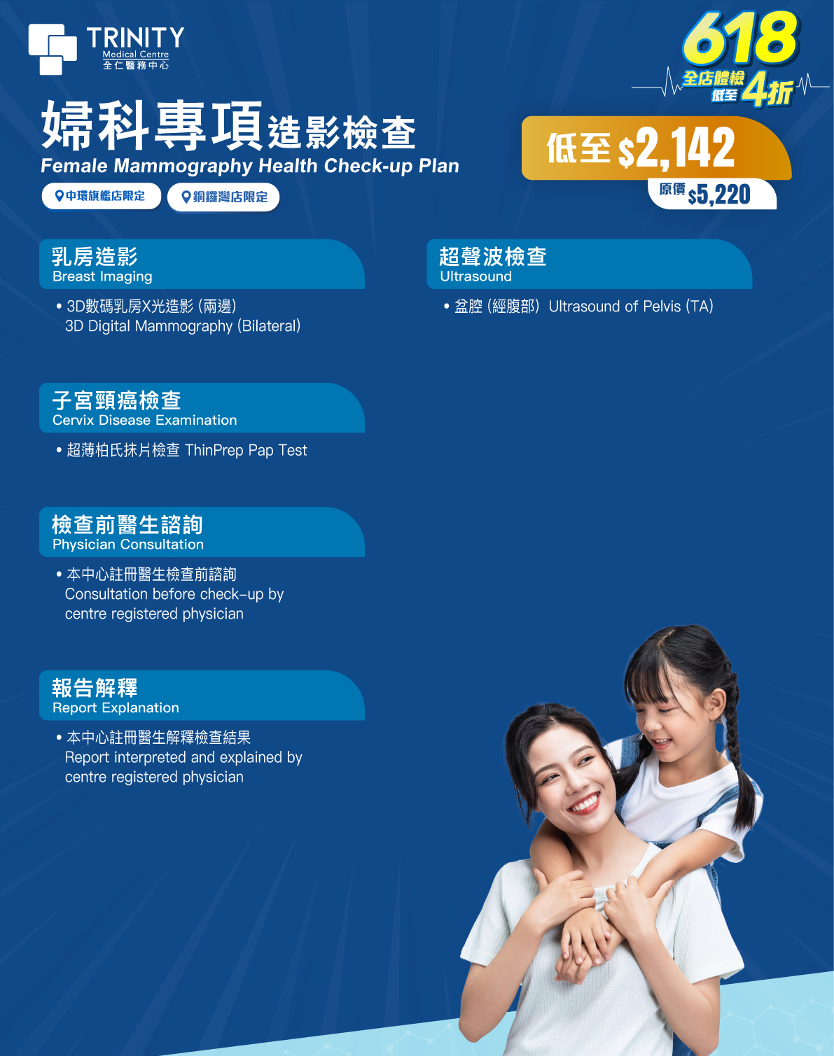 【618年中慶】婦科專項造影檢查 (乳房造影) (婦科檢查)