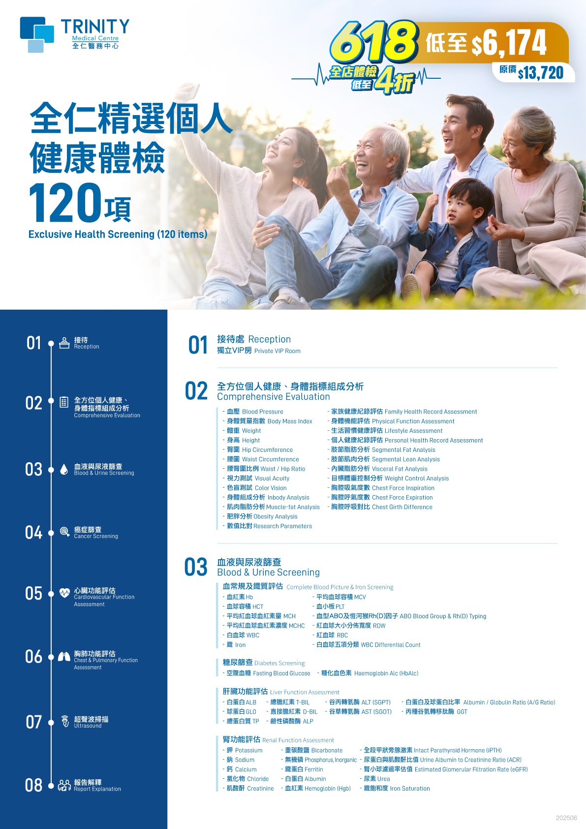 【618年中庆】全仁精选个人健康体检 (120项)