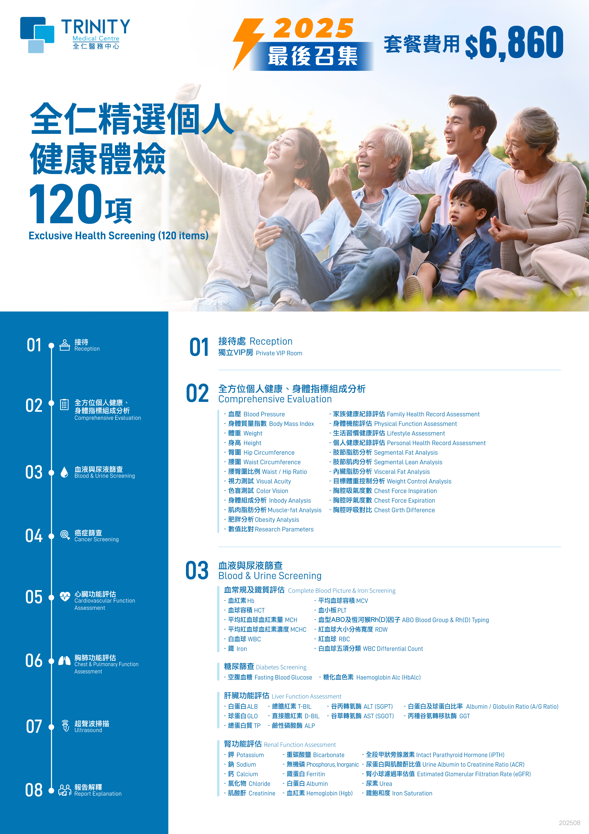 【年度精選】全仁精選個人健康體檢 (120項)