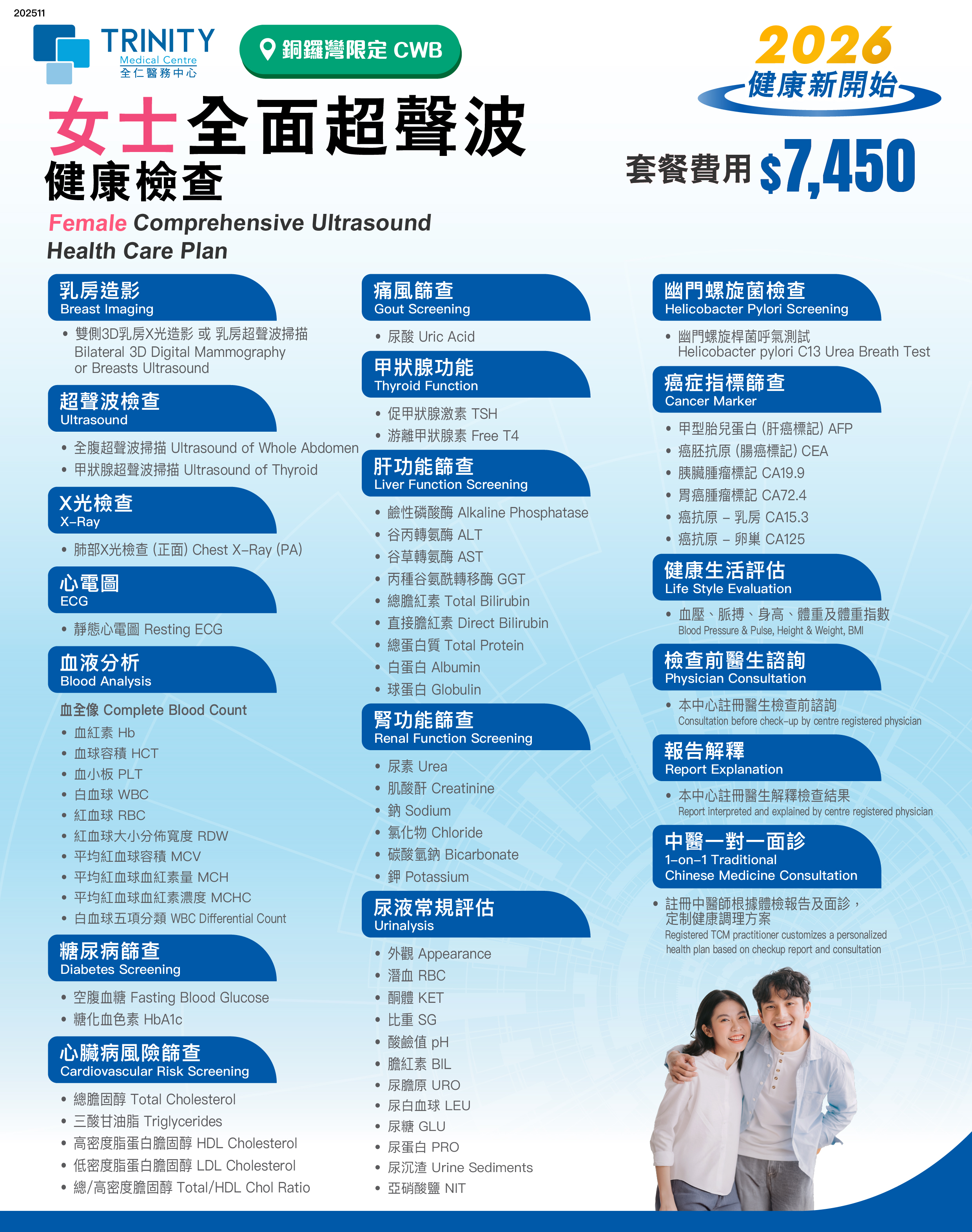 【2026 精選】全面超聲波健康檢查 (女士/男士)