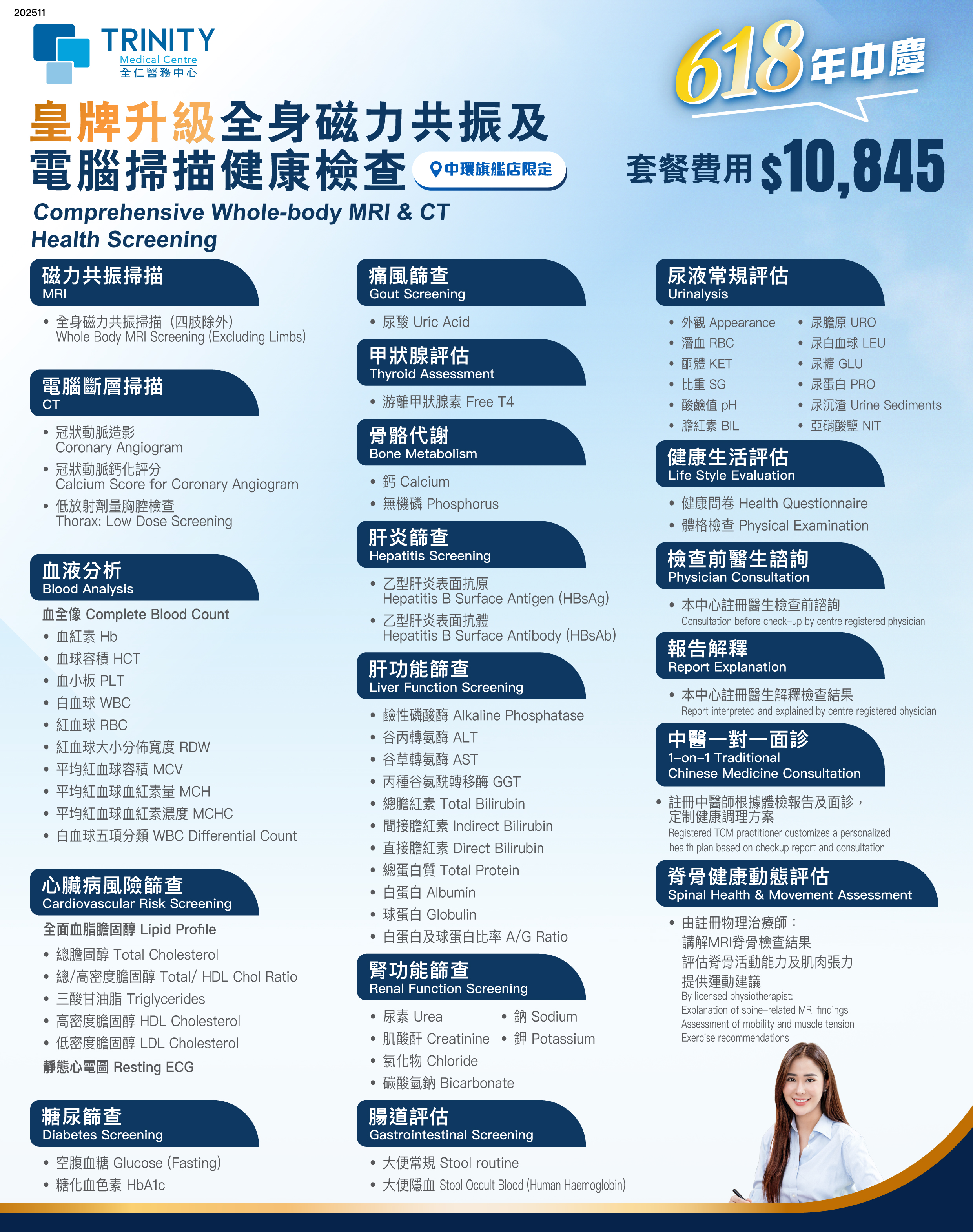 皇牌升級全身磁力共振及電腦掃描健康檢查-磁力共振-全仁醫務