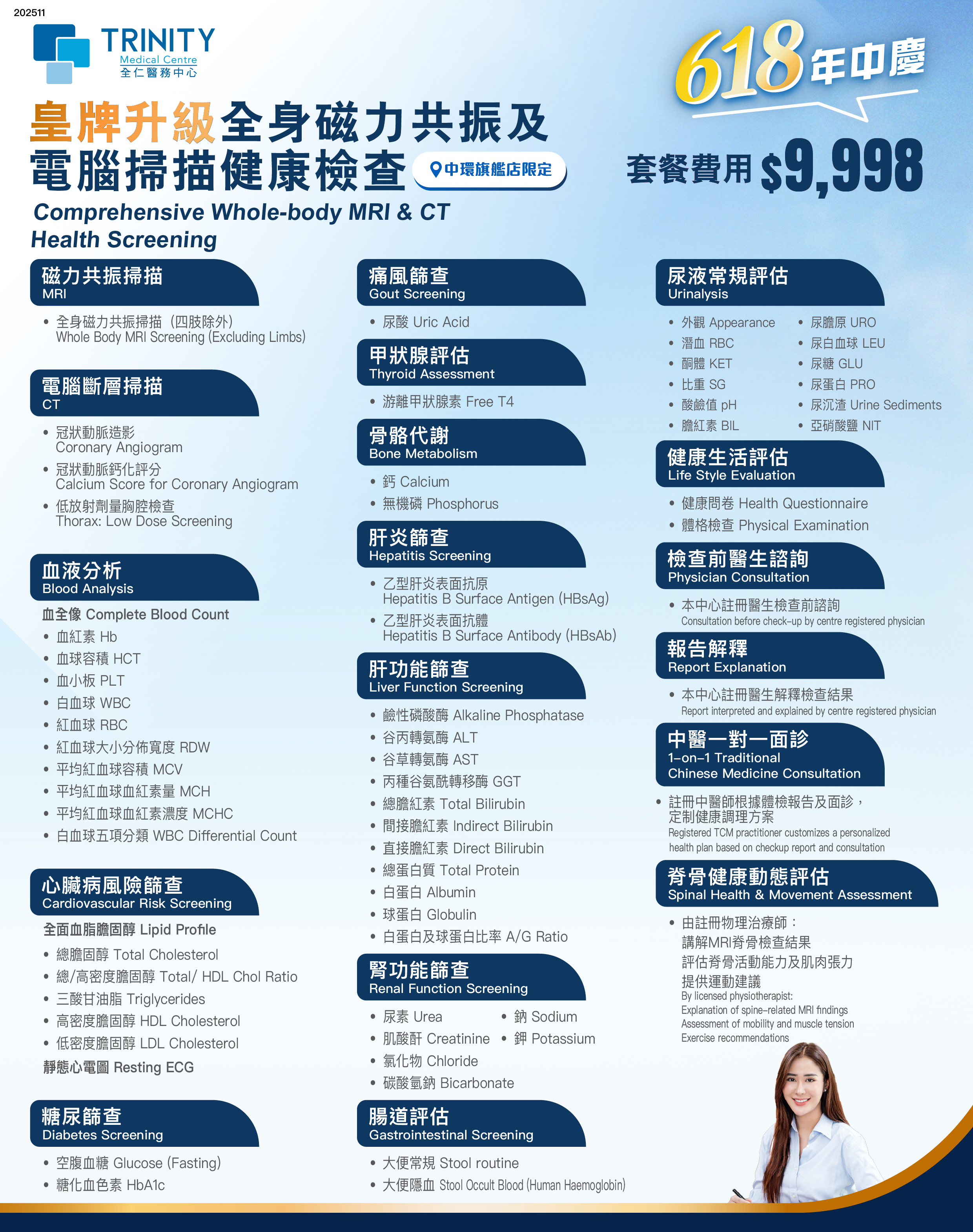 【618 Mid-Year Event】Comprehensive Whole-body MRI & CT Health Screening 皇牌升級全身磁力共振及電腦掃描健康檢查-磁力共振-全仁醫務