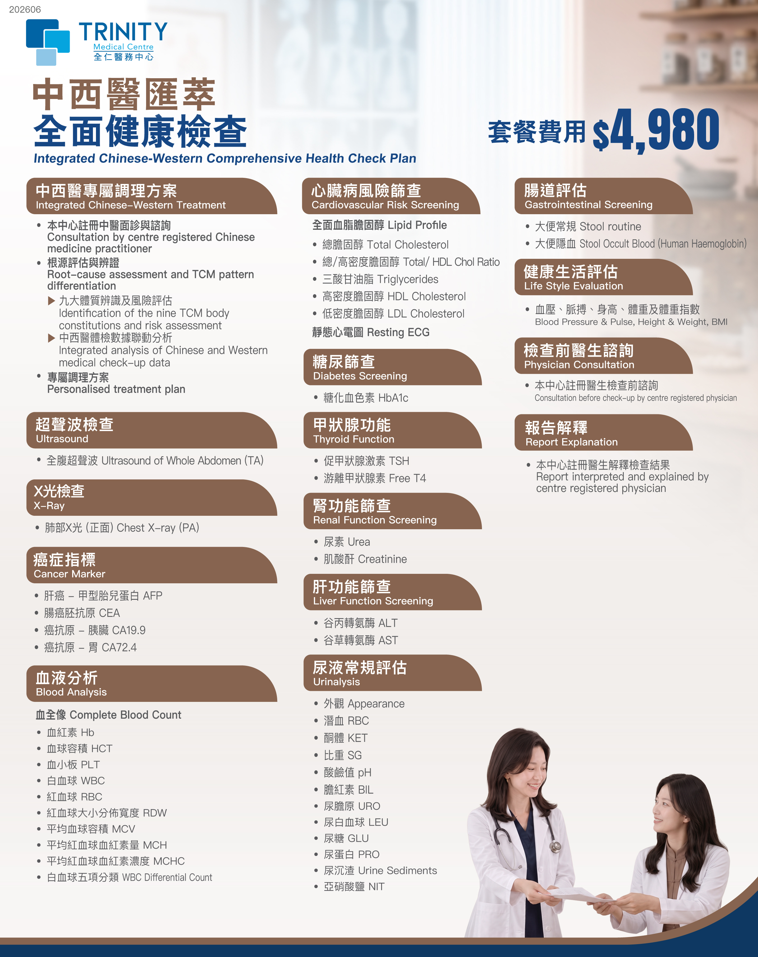 Integrated Chinese-Western Comprehensive Health Check Plan 中西醫-身體檢查-全仁醫務中心
