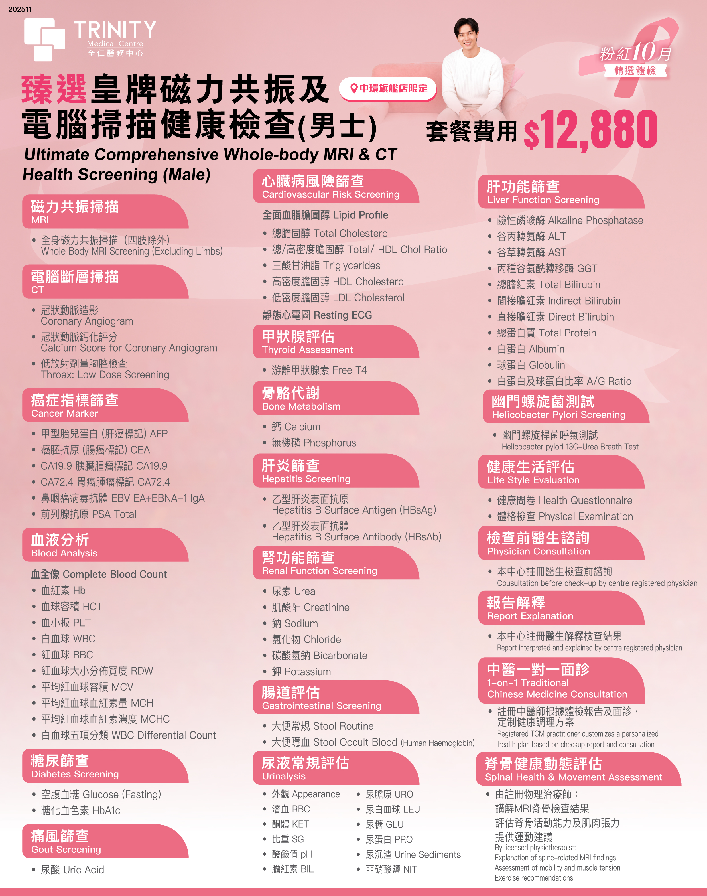 【粉紅十月】臻選皇牌全身磁力共振及電腦掃描健康檢查